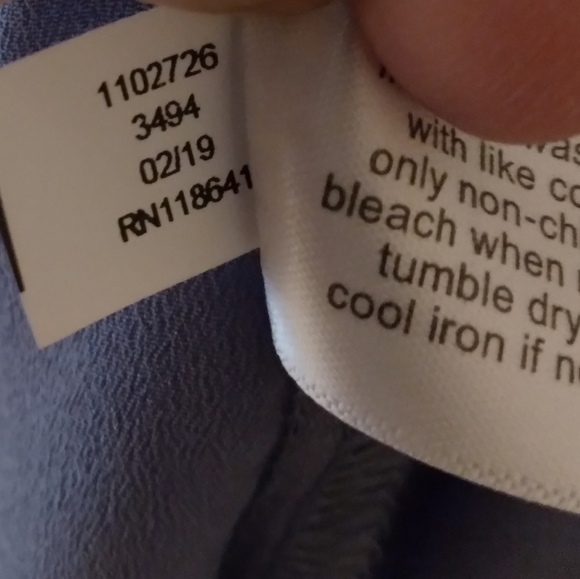 Lane Bryant Periwinkle‎ Crepe Long Sleeve Blouse Soft Bow Neck Tie Button Front - Picture 5 of 7